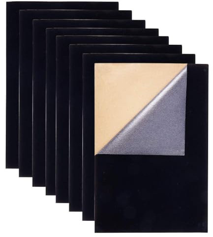 BENECREAT 20PCS Velvet (Black) Stoff Klebrige Rückseite Klebstoff A4 Blatt (21 x 30 cm), selbstklebend, langlebig und wasserdicht, vielseitig verwendbar, ideal für Kunst und Handwerk