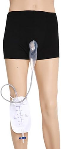 WGE Incontinenza Maschile Riutilizzabile Mutande Portatili Comfort Sistema Orinatoio Traspirante con Sacca per Raccolta Urine,XL