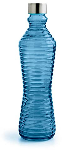 Quid - Botella Vidrio C/Tapa Line Azul 1 litro