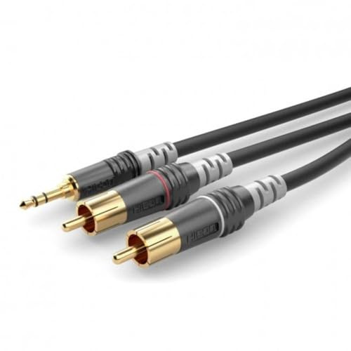 Sommer Cable HBA-3SC2-0600 Klinke/Cinch Audio Anschlusskabel [2x Cinch-Stecker - 1x Klinkenstecker 3.5 mm] 6.00 m Sch