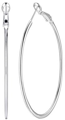 Orecchini a Cerchio Grandi Argento Per Donna Ragazze Huggie Hoops In Acciaio Inossidabile Ipoallergenico Per Orecchie Sensibili 70 Mm