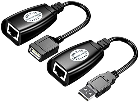 LIXINTIAN USB (Male) (Female) to RJ45 Adapter Set-USB to RJ45 LAN Extension Adapter Over Cat5/ Cat5e/ Cat6 Cable