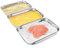 HULISEN Set of 3 Breading Pans, Stainless Steel Breading Set for Marinating Meat, Chicken, Fish, Food Prep Trays, Coating Trays Can Be Used to Baking Cake, Oven Safe
