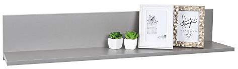 RICOO Wandregal 98 x 19 x 19 Grau Spanplatte aus Holz Hängereral WM052-PL Regal Wand Bücherregal Bilderregal Fotoregal Küchenregal Hängend Wandboard Regalbrett Schweberegal