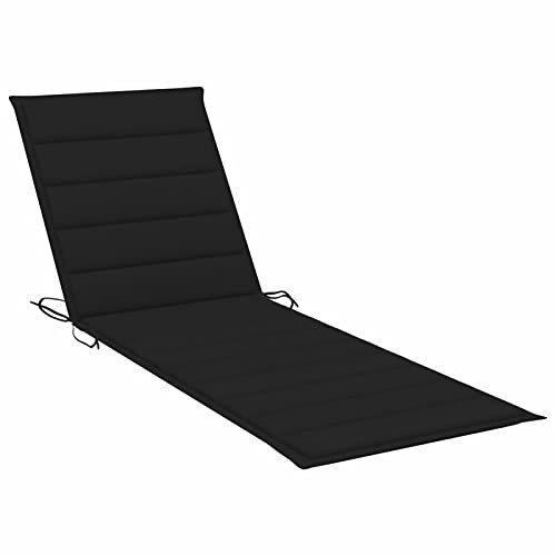 Tidyard Liegenauflage Sonnenliege Auflage Gartenliege Liegestuhl Liege Polster Kissen Auflagen Polsterauflage Stoff Schwarz 200 x 60 x 4 cm