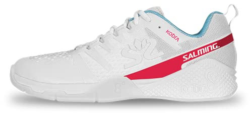 Salming Kobra 3 - Zapato de bádminton para interior/pista/squash/bádminton para hombre - blanco/azul, White Raceblue, 43 1/3 EU