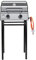 Grillfürst Camping Gasgrill G201E 50 mbar - 2-Brenner Edelstahl Balkon Grill Mit Sichtscheibe, Kleiner Outdoor Tisch-Grill, Doppelwandiger Gas Griller Mit Druckregler, Inkl. Untergestell