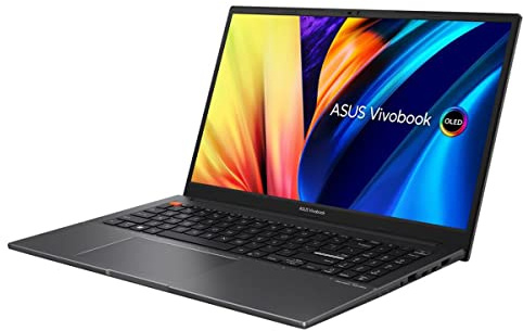 ASUS VivoBook S 15 OLED Slim Laptop, pantalla OLED FHD de 15.6 pulgadas, plataforma Intel EVO, CPU Intel Core i7-12700H, 16 GB de RAM, SSD de 512 GB, Windows 11 Home, Indie Black, K3502ZA-DS74