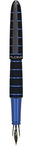 DIPLOMAT ELOX Füllfederhalter D40352011 14CT EF/Handgefertigt/Feder aus 14-Karätigem Gold/mit Geschenkbox/Füllhalter Füller Fountain Pen/Füllfederhalter/Farbe: Schwarz Blau
