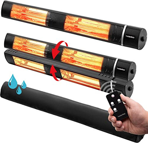 Heidenfeld Infrarot Heizstrahler IH110 | 𝟑 𝐉𝐀𝐇𝐑𝐄 𝐆𝐀𝐑𝐀𝐍𝐓𝐈𝐄 - 3000 Watt - Fernbedienung - Infrarotheizung - Elektroheizung - Infrarotstrahler - Terrassenheizer - Terrassenstrahler