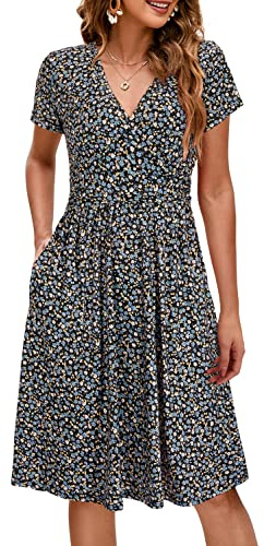 OUGES Vestido de Maternidad de Invierno para Mujer Vestido de Lactancia Algodón Embarazadas Casual Vestidos de Otoño con Bolsillos