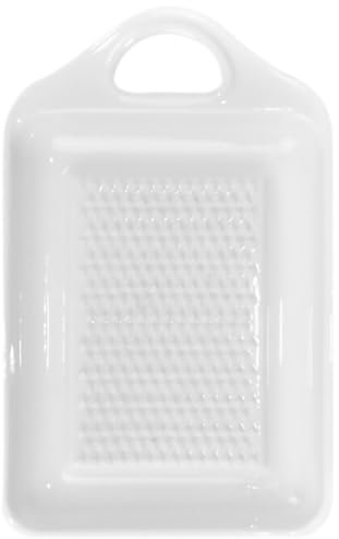 HAKIDZEL Manual Ginger Grinder Ceramic Grater Plate Small Ginger Grater Fruit Shredder Onion Grater Cheese Shredder Nutmeg Grater Garlic Crusher Ceramics Baby White Salad Multifunction