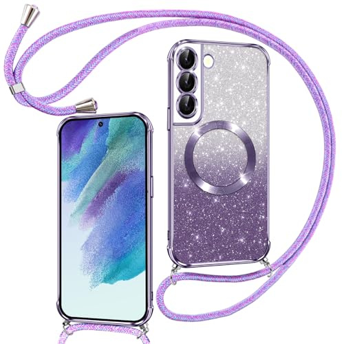 Phoona Hülle für Samsung Galaxy S21 FE 5G mit Band, Lila