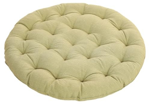 LZTENRETO Große Bodenkissen,Rund Leinen Futon-Kissen Japanischer Stil Getuftet Boden-Kissen Meditations-Kissen für das Sitzen auf dem Boden Fenster-Kissen für Yoga Sofa Balkon (Grün,65x65x10cm)
