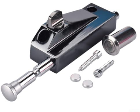 Türriegel, Boden-Federriegel, Torriegel, Türschloss, Aluminiumlegierung, Schloss Hardware für Türen, Tore, Badezimmer (schwarz)