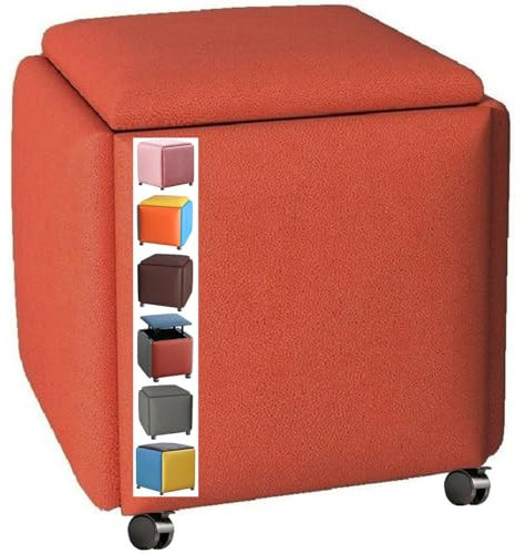 Stapelbarer Sofasessel Hocker Cube 5 in 1, Kombination Sitzwürfel Fußhocker Fußbank Polsterhocker Sitztruhe Schuhbank Sitzhocker mit Rollen Fußstütze Ottomane Kreativ Cube Sofa (C Beauty Comes