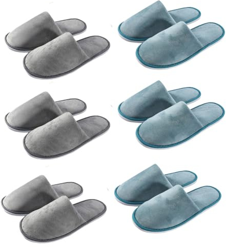 Teceyfeet Set di 4-6 Paia di Pantofole da Casa Invernali ed Estive - Ciabatte Ospiti Lavabili - Scarpe Interne Casual per Uomo e Donna