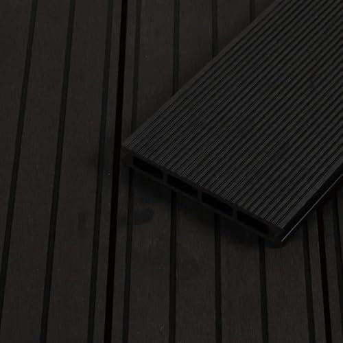 HORI WPC Terrassendiele Anthrazit | Terrassenplatten | beidseitig verwendbar | Terrassenboden | Dielen | WPC Holzfliesen | Terrasse | Hohlkammer | Antigua | Dielenlänge: 3200 x 146 x 21 mm