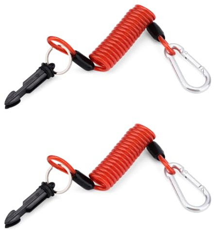 Gosknor 2uds Cable de Seguridad para Remolque, 1,2m Alto Rebote Cable en Espiral con Resorte de Seguridad Cable de Freno de Emergencia para Remolque para Autocaravana de Emergencia
