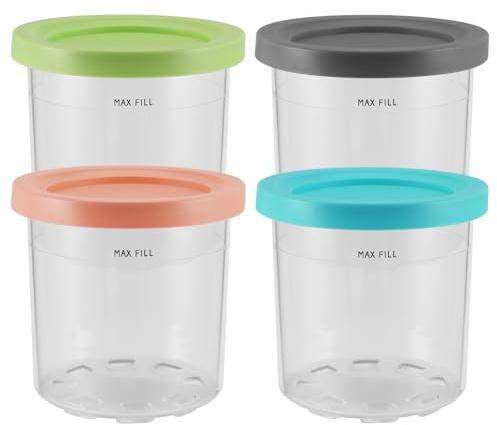 Uxsjakjsd Coppa per Pinte Gelato, Contenitori per Gelato con Coperchi per Gelatiera Serie Creami NC301 NC300 NC299AMZ