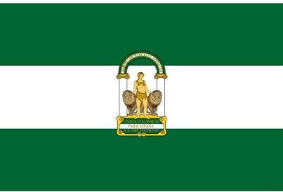 Bandera Andalucía para Exterior con escudo (100x70 cm)