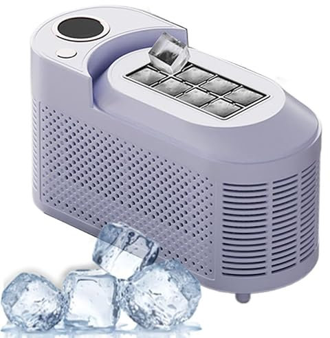 WEIMILOR Mini máquina para fabricar Hielo de encimera, 1 tamaño de Hielo, 45 dB de Funcionamiento silencioso, Ideal para casa, Oficina, Camping, con Cable de alimentación para Coche.,taropurple