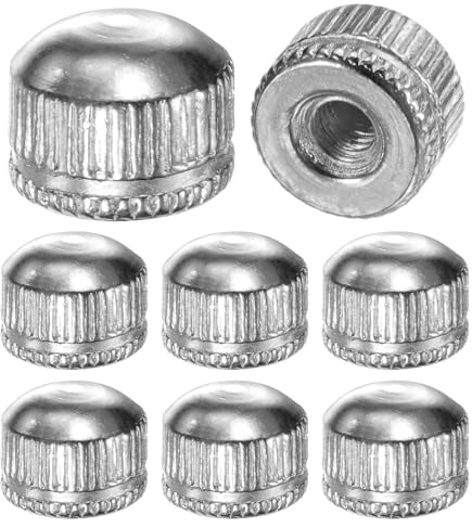 M METERXITY 8Pcs Tuercas De Tapa Roscada Tuerca Estriada Acabado Cromado
