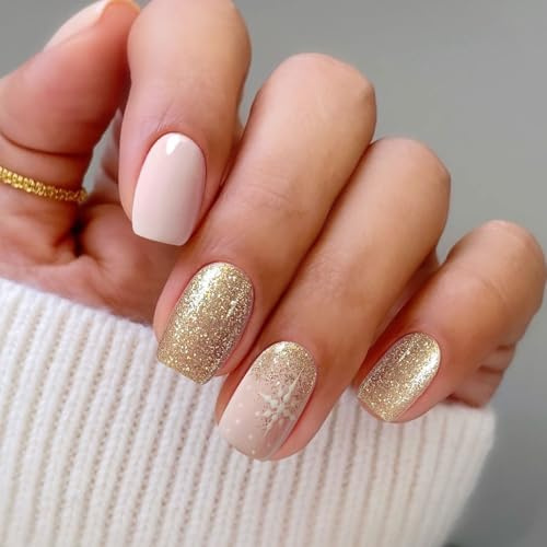 JMEOWIO Nagelfolie UV Härtend Weihnachten Glitzer UV Gel Nail Strips Nagelsticker Nagelaufkleber Nail Art Dekoration Nageldesign Zubehör