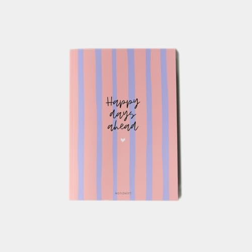 Odernichtoderdoch® Notizheft A5 ''Happy days ahead'' gepunkted - kompackt, handlich, für deine Notizen, To-Do´s und Projekte,Dot-Grid-Layout, 32 punktkarierte Seiten