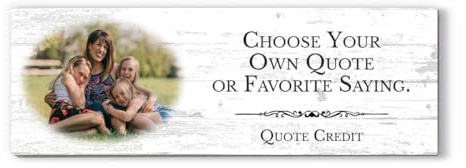 Custom Photo & Quote Sign – Oval Photo Plaque with Personalized Saying – 16.5x5.5 Rustic Style Wall Art