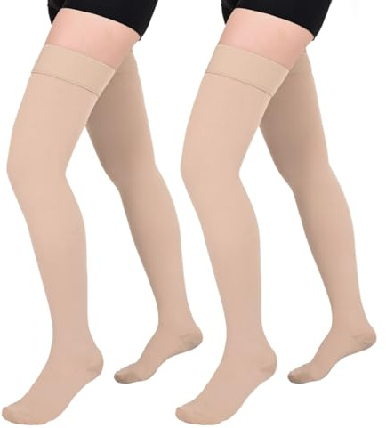Medias de compresión médicas para mujer y hombre, pantimedias de soporte clase 1, medias antitrombosis 15-20 mmHg, medias de soporte para mujer vuelo, calcetines de compresión, 2 pares de pantalones