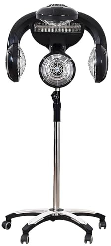 COAKUE Processore Professionale per la colorazione dei Capelli da Salone, 1500 W con 5 testine riscaldanti - Riscaldatore Verticale per Parrucchieri ad Altezza Regolabile UprightType-BlueLight