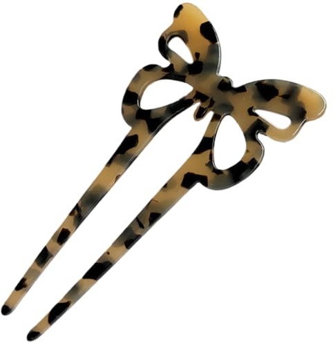 U Haarstifte - Brötchenstifte für Haare | 2 prong -förmiges Acetat Haarnadeln | Hochsteckfrisurhaarklammern, französische Haarstift, Vintage -Haargabel, Brötchen Haarstangen dickeres Haar