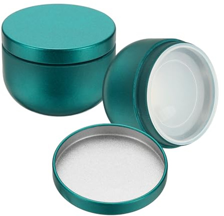 sourcing map 2 barattoli di latta rotondi, 4,4 cm, vuoti, in metallo, con coperchio, per dolcetti, regali, bomboniere, tè, caffè, artigianato, biscotti, verde