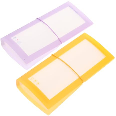 TOYZFRIENDY 2 Stück Stickeralbum Großvolumig Halbtransparentes Aufbewahrungsalbum für Aufkleber und Briefmarken Praktischer Organizer in Pastellfarben Gelb und Flieder Leicht und Tragbar für