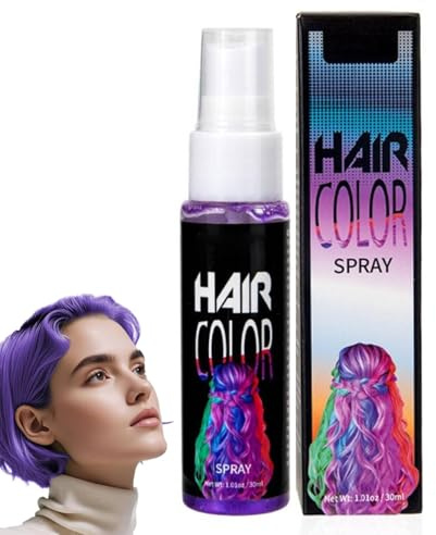 Lila Temporäres Haarfarbspray, Haarspray Lila Auswaschbar Kinder, Sofortige Haarfarbe Auswaschbar, Crazy Purple Hair Color Spray, Haar Colorationen für Karneval, Halloween, Cosplay, Party (#07)