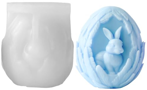 Molde de huevo de Pascua, reutilizable, suministros de manualidades de fácil liberación, decoración de primavera, moldes de silicona para cera de resina, yeso, decoración del hogar, recuerdos de