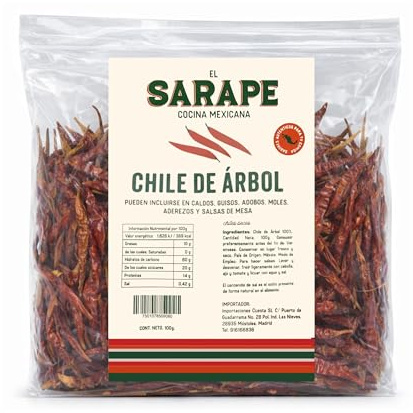 Chile de Árbol 100 g - Auténtico Chile Deshidratado para Salsas, Moles y Guisos Tradicionales - Pack Laborawi (Chile de Árbol)