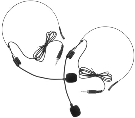 Alipis Microfono da Testa Indossabile 2 Pezzi Amplificazione Vocale Chiara, Leggero in Ferro Nichelato e Pvc, Spina da 3,5 Mm per Performance e Insegnamento