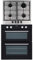 SIA Built Under Double Electric Fan Oven & 60cm 4 Burner Gas Stainless Steel Hob