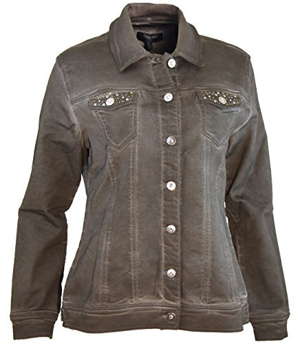 Mocca by J.L. Jeansjacke Damen anthrazit mit Nieten und Stretchanteil anthrazit M