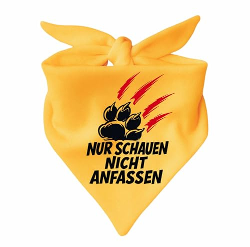 Hunde Dreiecks Halstuch (Fb: gelb) (Gr. 2 (68 cm)) Nur schauen Nicht anfassen