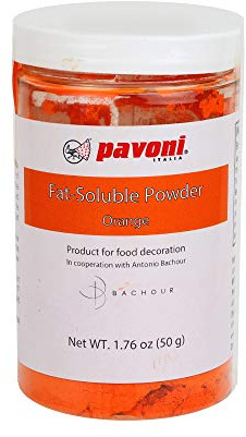 Pavoni Antonio Bachour Fat Soluble Powder Food Color 50 Grams Orange