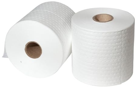 DENSORB Ölbindemittel, Bindevlies für die Aufnahme von Öl und ölbasierten Lösungsmitteln, Materialstärke: Light, 38 cm x 45 m, Weiß, 2 Rollen
