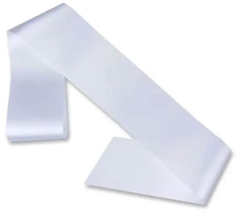 Boolavard Plain/Blank Hen Night Party Sashes - Create Your Own Sash - Unprinted Sash (White)