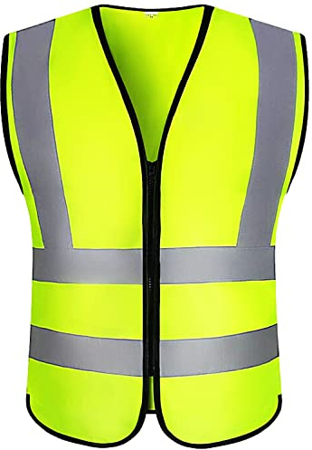 Hi Vis Vest, Security High Visibility Vest, Reflective Jackets, High Vis Vests for Men, Women, Adult, Hi Viz Vests Neon Yellow/Green