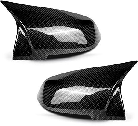 Asasytal Capuchon de Miroir de Voiture, Cache-rétroviseur latéral Compatible avec BMW F20 F21 F22 F23 F30 F31 F32 F33 F36 X1 E84 i3 M2 F87, Coques de rétroviseurs, Fibre de carbone, 1 Paire