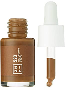 3INA MAKEUP - The Custom Drops 523 - Braun - Foundation Tropfen um das Make-up anzupassen - Langlebige Formel - Mattierende Wirkung - Ölfrei - Mattlack - Vegan - Cruelty Free