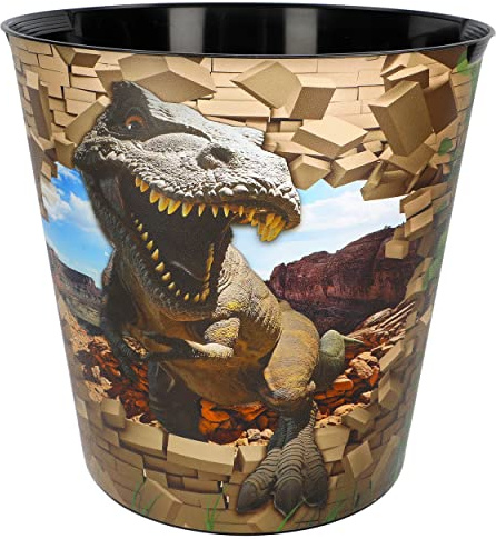 alles-meine.de GmbH Papierkorb/Mülleimer Dinosaurier - Tyrannosaurus Rex 10 Liter - wasserdicht - aus Kunststoff - Ø 28 cm - Eimer - Spielzeugkorb/Popcornschüssel/große..