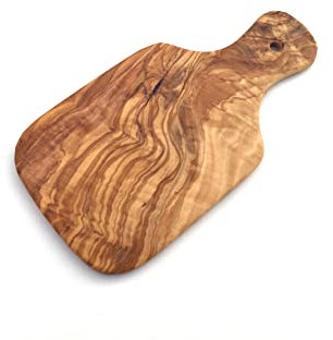 Mini tabla de desayuno, 21 cm, tabla de cortar de madera de olivo